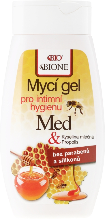 Żel do higieny intymnej z mleczkiem pszczelim i propolisem - Bione Cosmetics Honey + Q10 Propolis Intimate Wash Gel — Zdjęcie N1