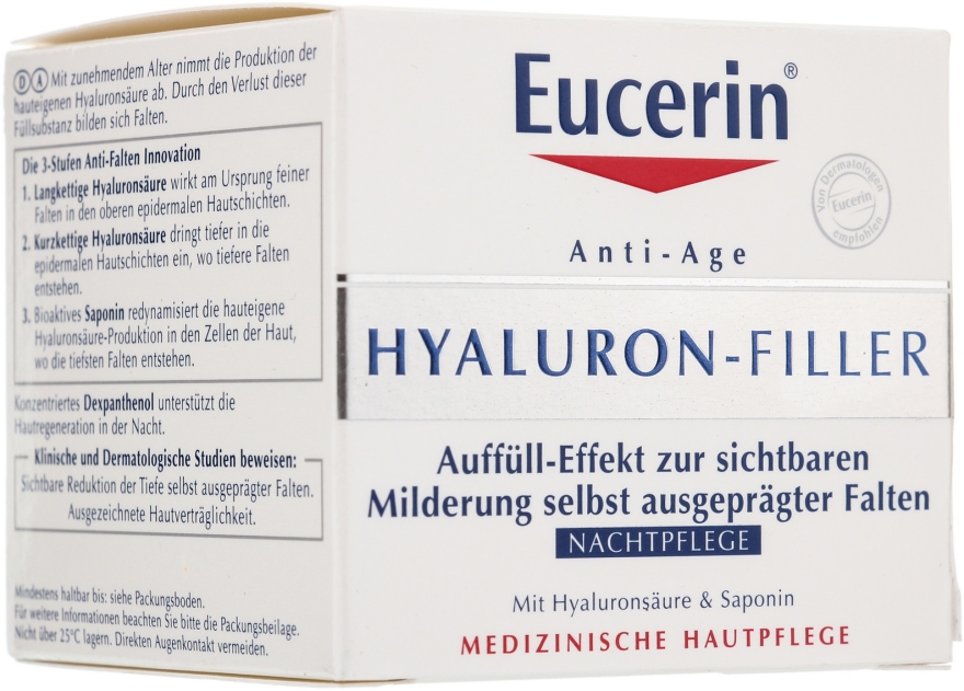 Krem na noc wypełniający zmarszczki - Eucerin Hyaluron-Filler Night Cream — Zdjęcie N1