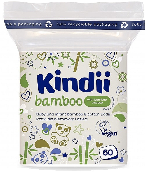Płatki dla niemowląt i dzieci - Kindii Bamboo Cotton Pads — Zdjęcie N1