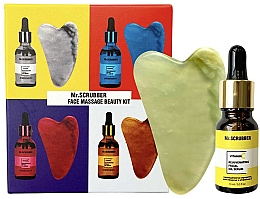 Kup Zestaw - Mr.Scrubber Face Massage Beauty Kit (serum/10ml + jade/scraper/guasha/1pc)