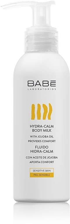 Nawilżające mleczko do ciała z olejem jojoba dla natychmiastowego komfortu (format podróżny) - Babé Laboratorios Hydra-Calm Body Milk Travel Size — Zdjęcie N1