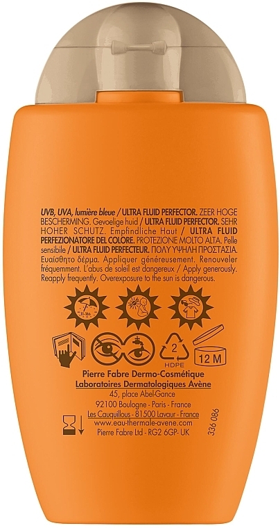 Fluid chroniący przed słońcem - Avene Eau Thermale Ultra Fluid Perfector SPF50+ — Zdjęcie N2