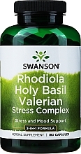 Suplement diety Rhodiola, waleriana i bazylia - Swanson Full Spectrum Stress Complex — Zdjęcie N1