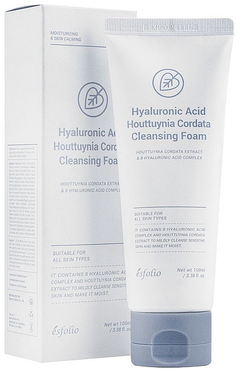 Oczyszczająca pianka do mycia twarzy z kwasem hialuronowym - Esfolio Hyaluronic Acid Houttuynia Cordata Cleansing Foam — Zdjęcie N1