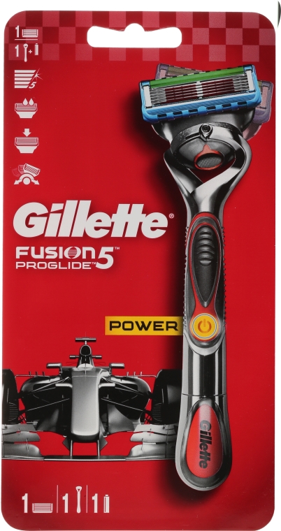 Maszynka do golenia z 1 wymienną końcówką, czerwona - Gillette Fusion5 ProGlide Power — Zdjęcie N1