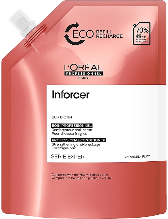 Wzmacniająca odżywka przeciw łamaniu się włosów - L'Oreal Professionnel Serie Expert Inforcer Strengthening Anti-Breakage Conditioner Eco Refill (uzupełnienie) — Zdjęcie N1