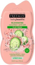 Kup Maska glinkowa do twarzy Ogórek i różowa sól - Freeman Feeling Beautiful Rejuvenating Cucumber + Pink Salt Clay Mask (miniprodukt)