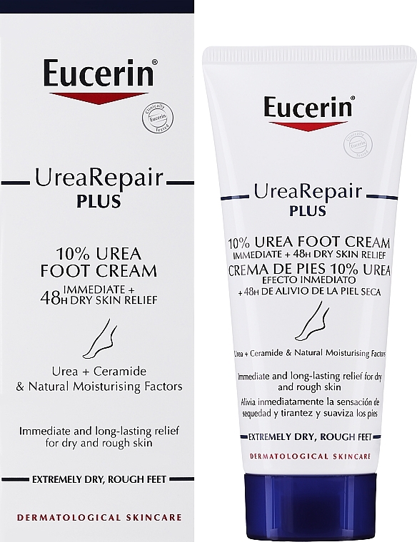 Regenerujący krem z mocznikiem 10% do suchych i popękanych stóp - Eucerin UreaRepair Plus 10% Urea Foot Cream — Zdjęcie N3