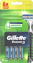 Wymienne ostrza do maszynki do golenia, 8 szt. - Gillette Sensor3 Sensitive — Zdjęcie N1