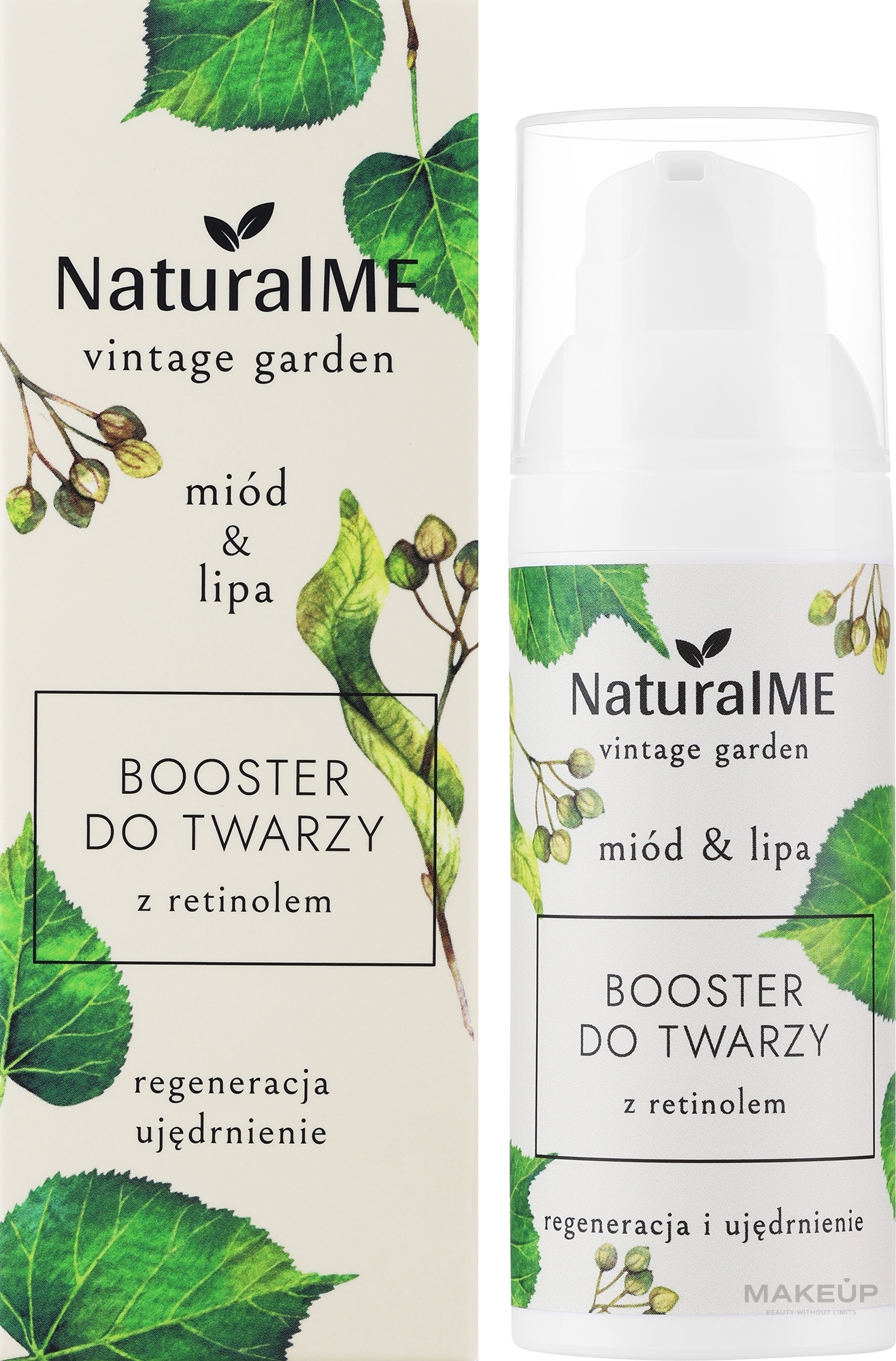 Booster do twarzy regeneracja i ujędrnienie na noc z retinolem - NaturalME Vintage Garden Honey & Linden Regeneration & Firming Booster With Retinol — Zdjęcie 50 ml