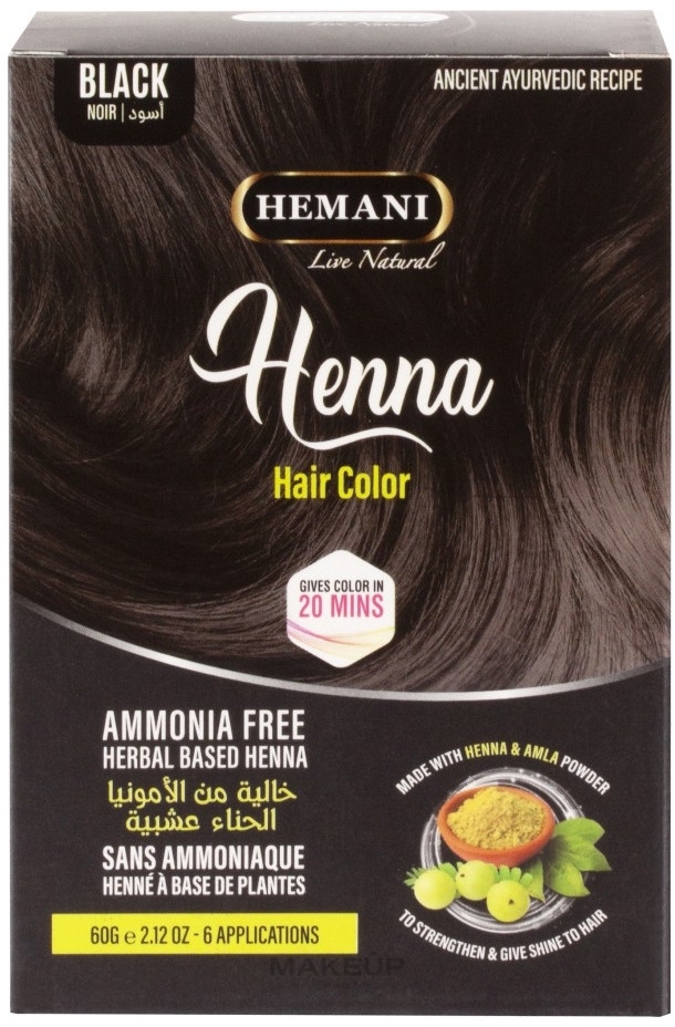 Henna do włosów - Hemani Henna Natural Hair Color — Zdjęcie Black