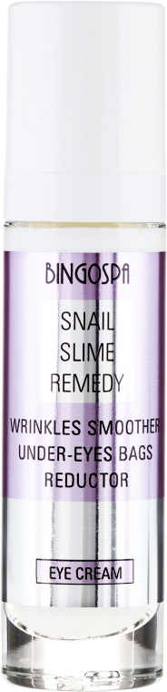 Wygładzający krem pod oczy ze śluzem ślimaka - BingoSpa Snail Slime Remedy Wrinkles Smoother Under-Eyes Bags Reductor — Zdjęcie N1