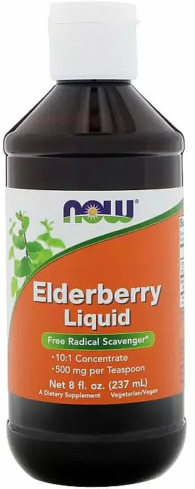 Koncentrat z czarnego bzu - Now Foods Elderberry Liquid  — Zdjęcie N1