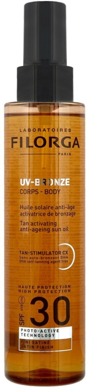 Ochronny olejek do podtrzymania opalenizny - Filorga UV-Bronze Body Tan Activating Anti-Ageing Sun Oil SPF 30 — Zdjęcie N1