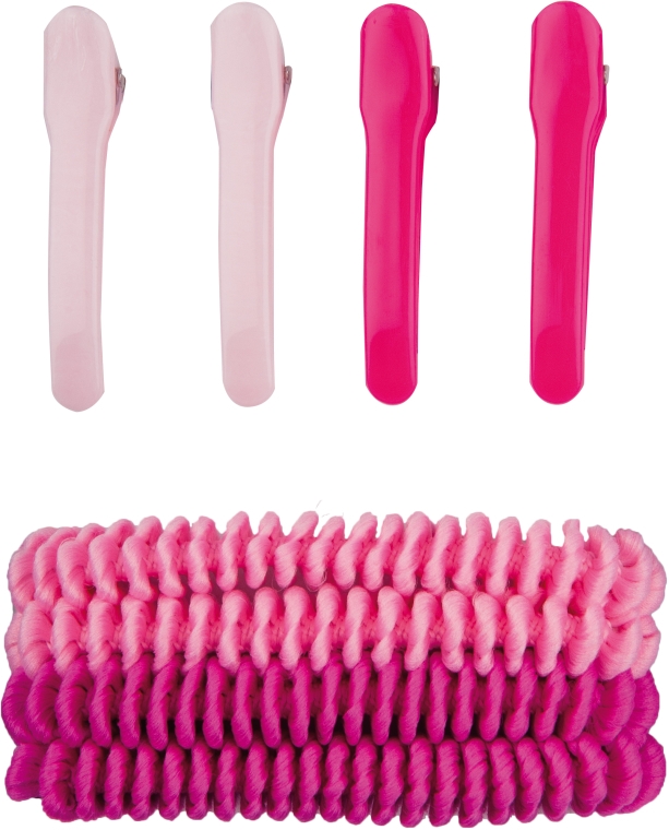Zestaw gumek i spinek do włosów, różowy - Titania — Zdjęcie N1