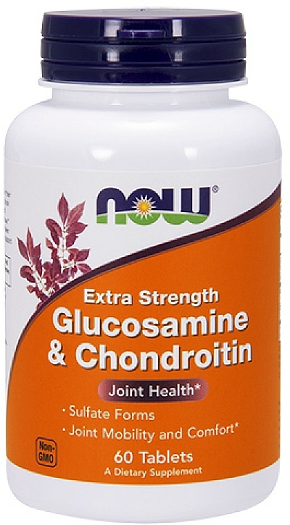 Glukozamina + siarczany chondroityny na zdrowe stawy - Now Foods Glucosamine & Chondroitin Extra Strength Joint Health — Zdjęcie N1