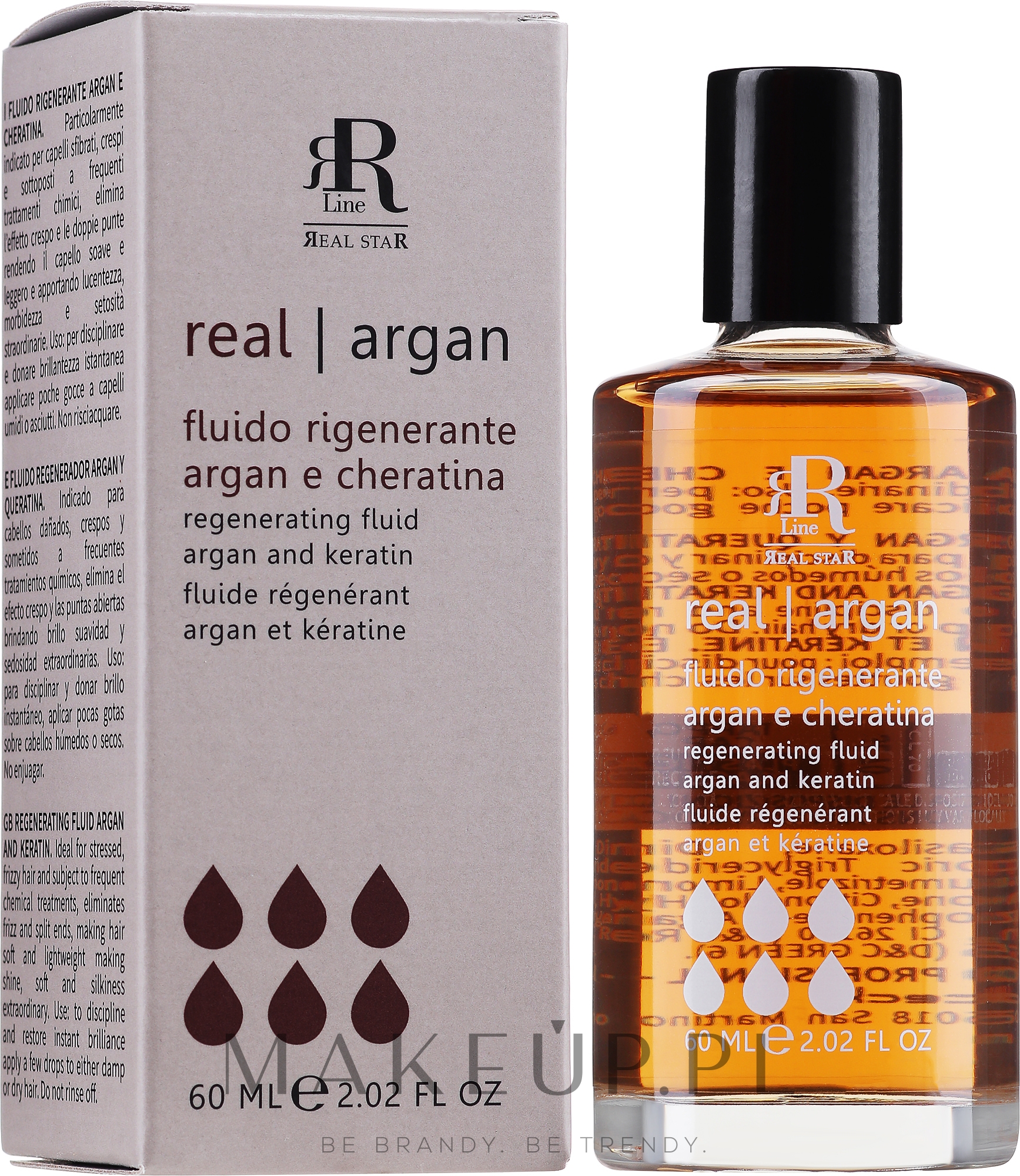 Fluid regenerujący do włosów z olejkiem arganowym i keratyną - RR Line Argan Star Fluid — Zdjęcie 60 ml