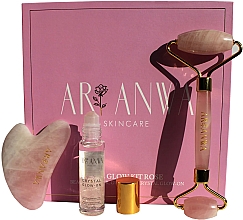 Kup Zestaw - ARI ANWA Skincare The Glow Kit Rose (f/water/10ml + f/roller/1pc + f/massager/1pc)