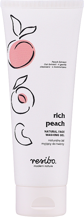 Naturalny żel do mycia twarzy z ekstraktem z brzoskwini - Resibo Natural Face Washing Gel — Zdjęcie N1