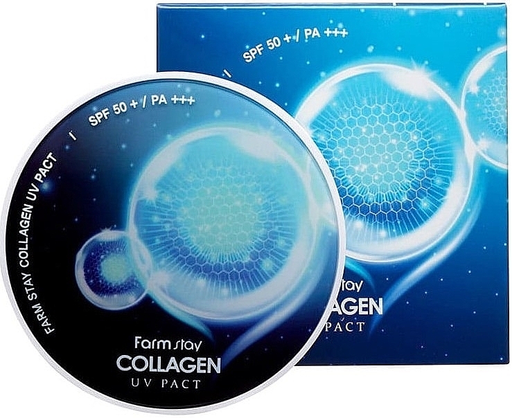 Kompaktowy puder kolagenowy do twarzy - FarmStay Collagen UV Pact SPF 50+ PA+++