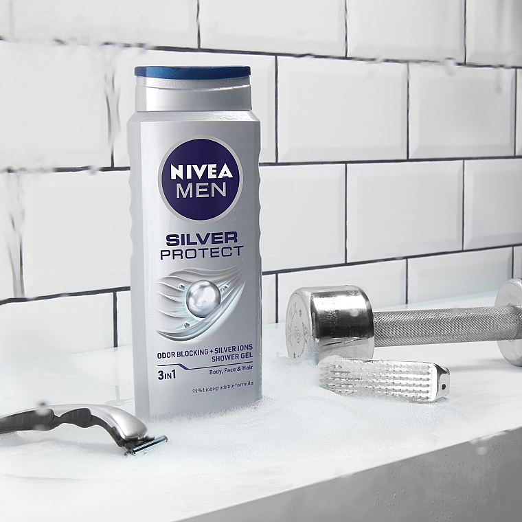 Ochronny żel pod prysznic dla mężczyzn - NIVEA MEN Silver Protect Shower Gel — Zdjęcie N2