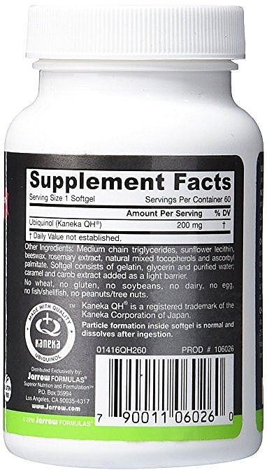Koenzym ubichinol, 200 mg - Jarrow Formulas Ubiquinol QH-Absorb 200 mg — Zdjęcie N5