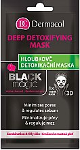 Głęboko detoksykująca maska na tkaninie minimalizująca pory i regulująca sebum - Dermacol Black Magic Detox Sheet Mask — Zdjęcie N1