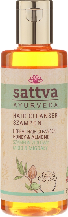 Ziołowy szampon do włosów Miód i migdały - Sattva Cleanser Shampoo Honey Almond — Zdjęcie N1