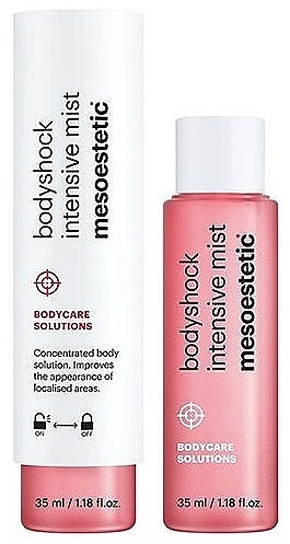 WYPRZEDAŻ Dwufazowy koncentrat w sprayu do miejsc problematycznych - Mesoestetic Bodyshock Intensive Mist * — Zdjęcie N2