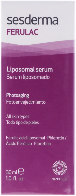 Liposomowe serum do twarzy redukujące objawy fotostarzenia - SesDerma Laboratories Ferulac Serum — Zdjęcie N2