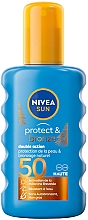 Balsam do opalania w sprayu - NIVEA SUN Protect & Bronze SPF50 Double Action Spray — Zdjęcie N1