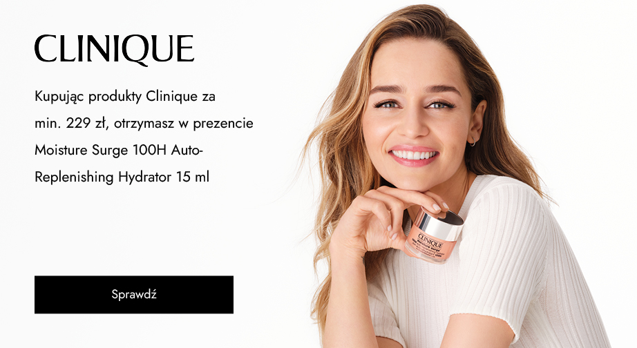Kupując produkty Clinique za min. 229 zł, otrzymasz w prezencie Moisture Surge 100H Auto-Replenishing Hydrator 15 ml.