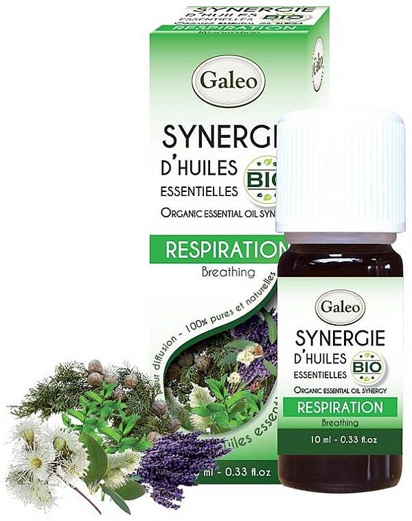 Mieszanka olejków eterycznych ułatwiająca oddychanie - Galeo Organic Essential Oil Synergy Breathing — фото N1
