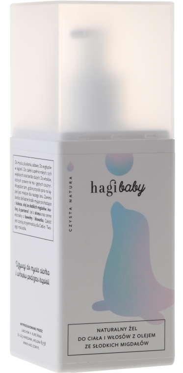 Naturalny żel do ciała i włosów z olejem ze słodkich migdałów dla dzieci - Hagi Baby — Zdjęcie N1