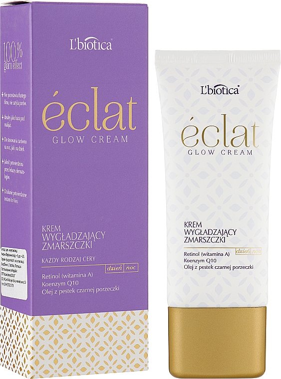 Krem do twarzy wygładzający zmarszczki - L'biotica Eclat Glow Cream  — Zdjęcie N3
