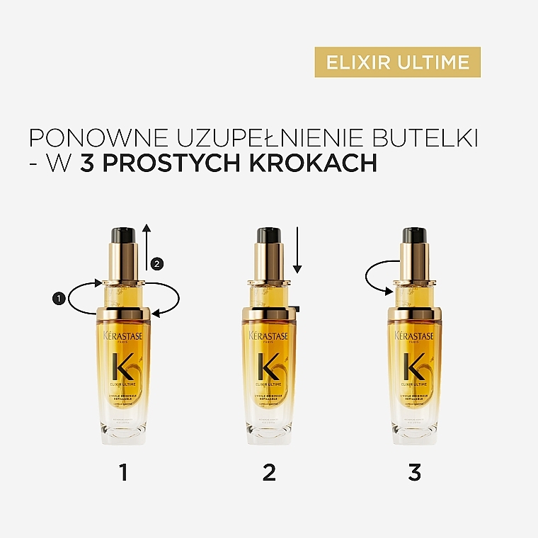 Suchy olejek do włosów (uzupełnienie) - Kerastase Elixir Ultime L’Huile Originale Refill — Zdjęcie N6