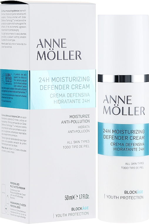 Nawilżający krem ochronny do twarzy - Anne Möller Blockâge 24h Moisturizing Defender Cream — Zdjęcie N1