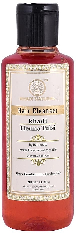 Naturalny szampon ajurwedyjski z indyjskich ziół Henna-Tulsi - Khadi Natural Henna Tulsi Hair Cleanser — Zdjęcie N1