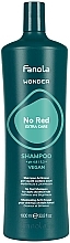 Szampon neutralizujący odcienie czerwieni - Fanola Wonder No Red Extra Care Shampoo — Zdjęcie N1
