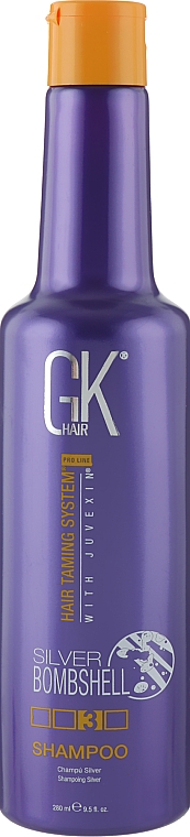 Srebrny szampon do włosów blond - GKhair Silver Shampoo — Zdjęcie N1