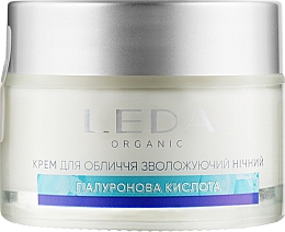 Nawilżający krem ​​do twarzy na noc z kwasem hialuronowym i prebiotykami - Leda Night Moisturizing Face Cream — Zdjęcie N2