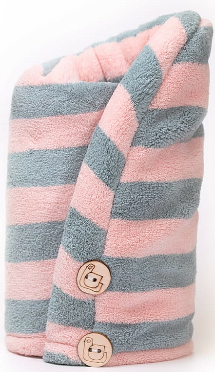 Ręcznik do włosów z mikrofibry - Trust My Sister Pink + Grey