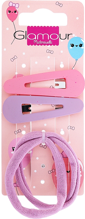 Spinki i gumki do włosów, 417620, fioletowe i różowe - Glamour — Zdjęcie N1