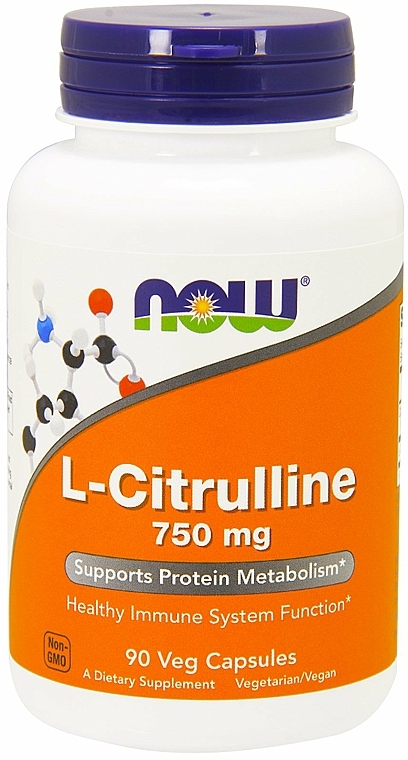 Suplement diety L-cytrulina, 750 mg - Now Foods L-Citrulline Veg Capsules — Zdjęcie N1