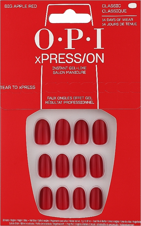 Zestaw sztucznych paznokci - OPI Xpress/On Big Apple Red — Zdjęcie N1