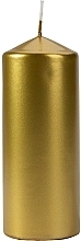 Świeca cylindryczna 60x150 mm, złota metaliczna - Bispol — Zdjęcie N1