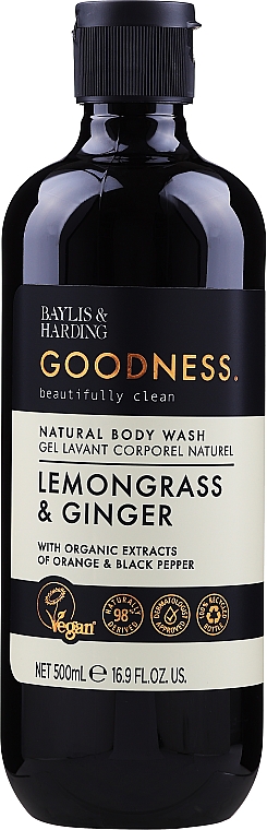 Naturalny żel pod prysznic - Baylis & Harding Goodness Lemongrass & Ginger Natural Body Wash — Zdjęcie N1