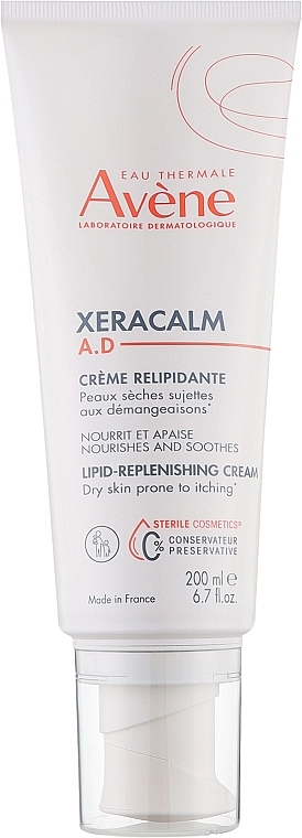 Krem do twarzy i ciała do skóry suchej - Avène XeraCalm A.D Lipid-replenishing Cream — Zdjęcie N1