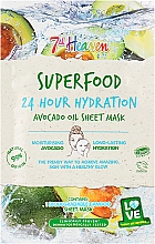 Maska w płachcie z olejkiem z awokado - 7th Heaven Superfood 24H Hydration Avocado Oil Sheet Mask — Zdjęcie N1