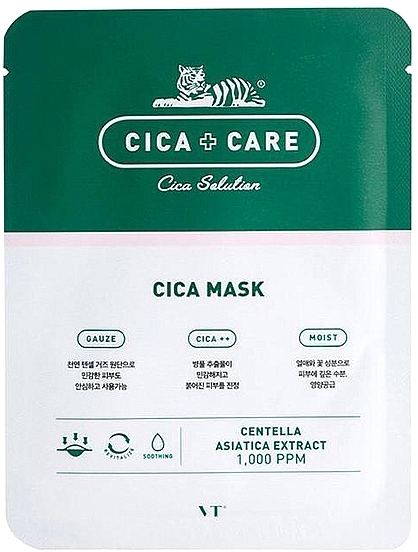 Maska do twarzy z wąkrątką azjatycką - VT Cosmetics Cica Care Solution Mask — Zdjęcie N1
